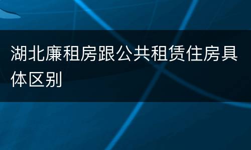 湖北廉租房跟公共租赁住房具体区别