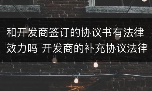 和开发商签订的协议书有法律效力吗 开发商的补充协议法律认可吗