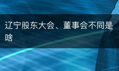 辽宁股东大会、董事会不同是啥