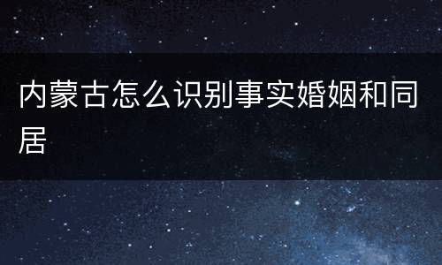 内蒙古怎么识别事实婚姻和同居