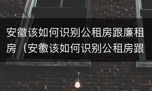 安徽该如何识别公租房跟廉租房（安徽该如何识别公租房跟廉租房的区别）