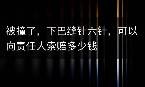 被撞了，下巴缝针六针，可以向责任人索赔多少钱