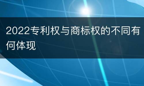 2022专利权与商标权的不同有何体现