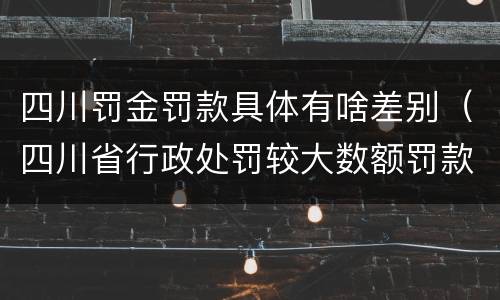 四川罚金罚款具体有啥差别（四川省行政处罚较大数额罚款是多少）