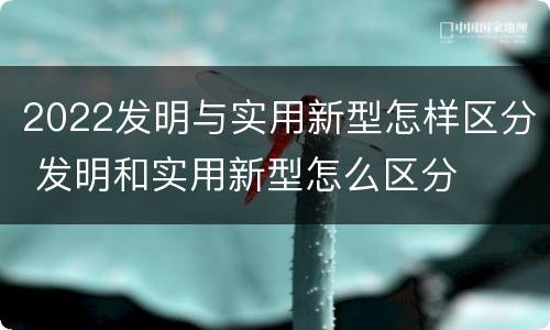 2022发明与实用新型怎样区分 发明和实用新型怎么区分