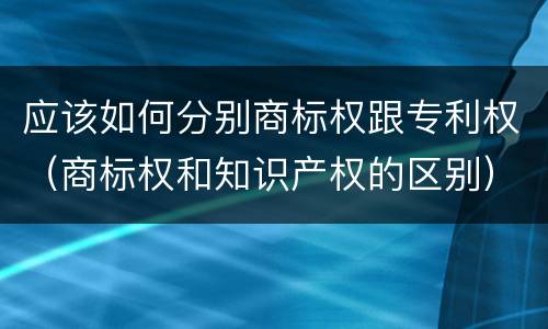 应该如何分别商标权跟专利权（商标权和知识产权的区别）