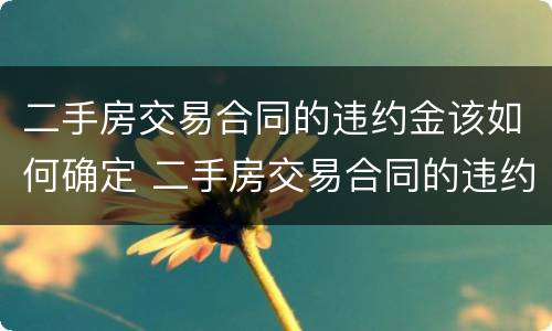 二手房交易合同的违约金该如何确定 二手房交易合同的违约金该如何确定价格