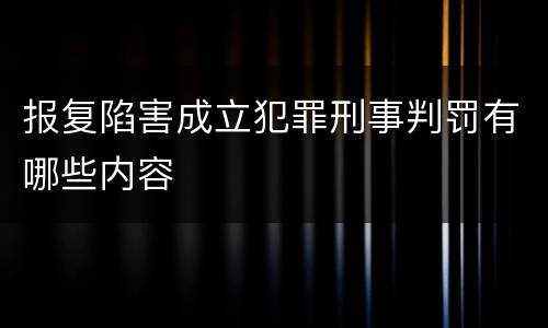 报复陷害成立犯罪刑事判罚有哪些内容