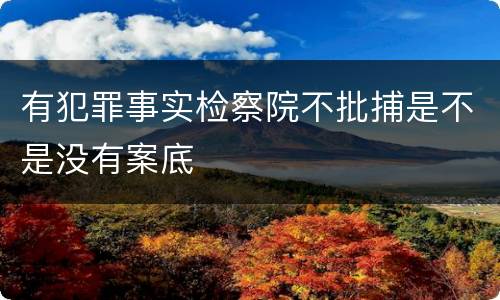 有犯罪事实检察院不批捕是不是没有案底